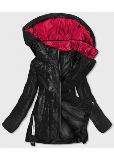 Čierna dámska bunda s odopínateľnou kapucňou