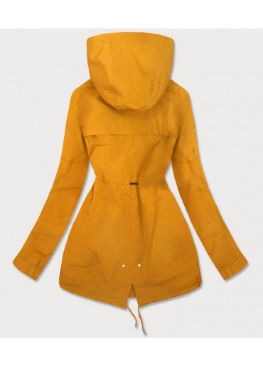 Žltá dámska bunda s odopínateľnou kapucňou