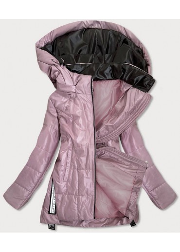 Ružová dámska bunda s odopínateľnou kapucňou
