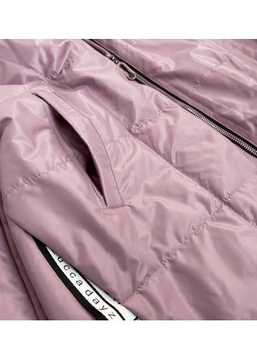 Ružová dámska bunda s odopínateľnou kapucňou