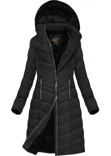 Čierna dlhá zimná bunda