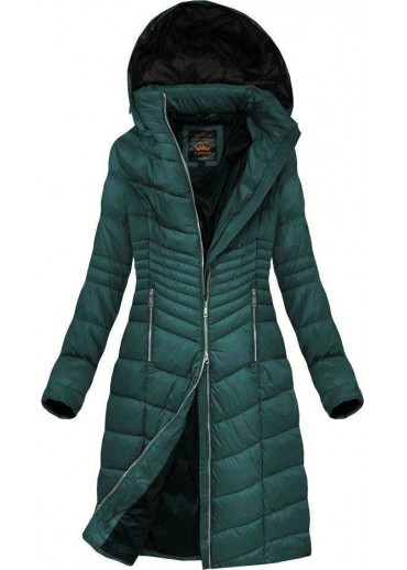 Zelená dlhá zimná bunda