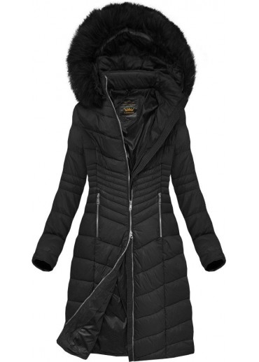 Čierna dlhá zimná bunda