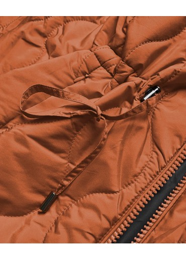 Oranžová obojstranná bunda s kapucňou