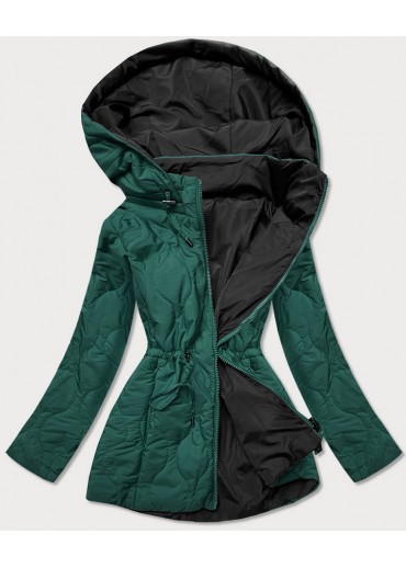 Zelená obojstranná bunda s kapucňou