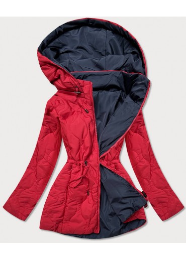 Červená obojstranná bunda s kapucňou
