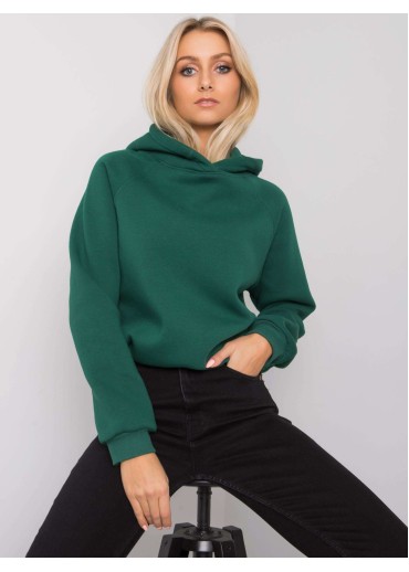Tmavozelená mikina s kapucňou