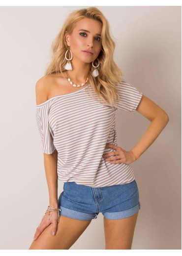 Béžovo hnedé pruhované tričko