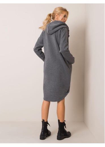 Tmavosivá predĺžená mikina