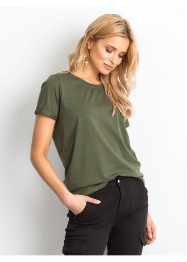 Khaki zelené basic tričko