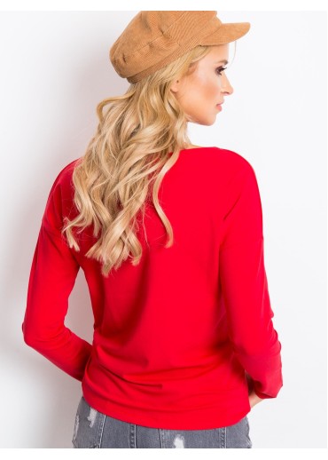 Červené basic tričko s dlhým rukávom