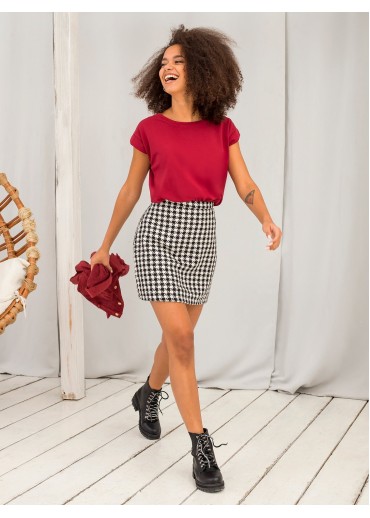 Bordovo červené basic tričko