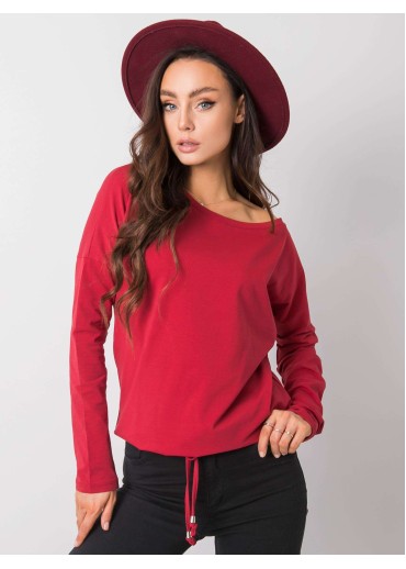 Bordovo červené tričko s dlhým rukávom