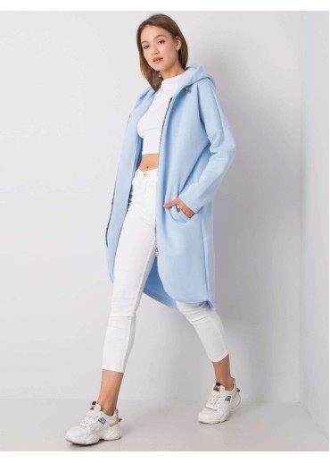 Svetlomodrá predĺžená mikina