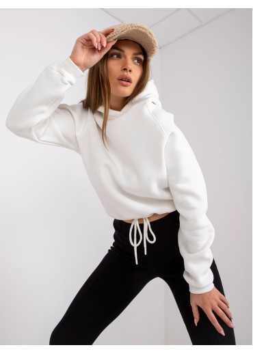 Smotanovo biela mikina s kapucňou