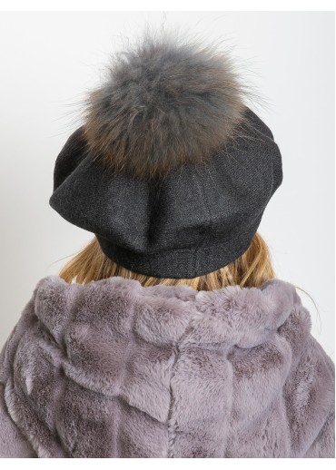 Tmavosivá čiapka - baretka