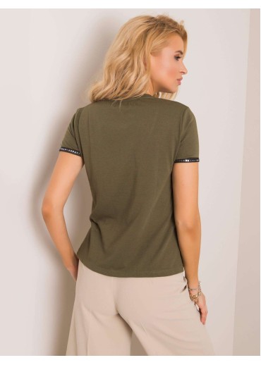 Khaki zelené bavlnené tričko
