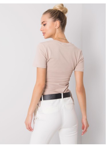 Béžovo hnedé crop top tričko