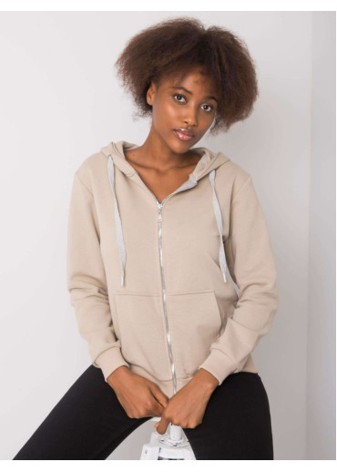 Béžovo hnedá basic mikina