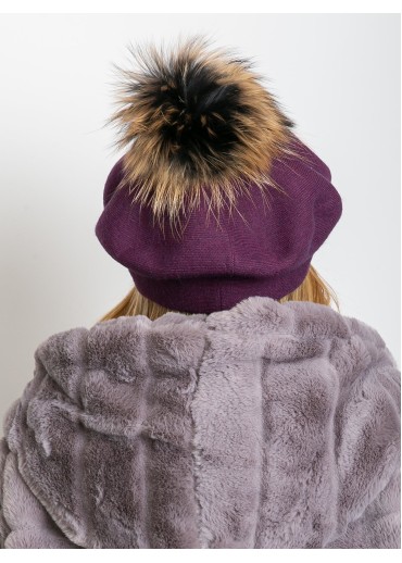 Fialová čiapka - baretka