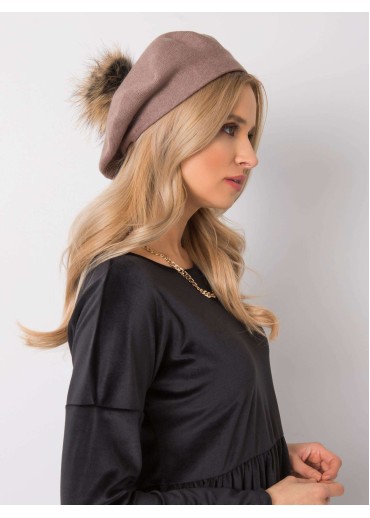 Béžovo hnedá čiapka - baretka