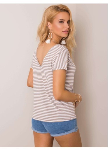 Béžovo hnedé pruhované tričko