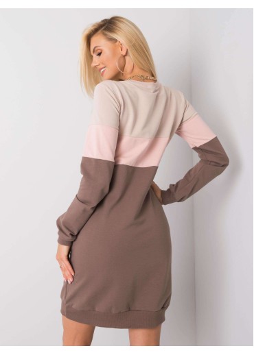 Béžovo hnedé mikinové šaty