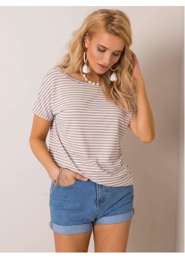 Béžovo hnedé pruhované tričko