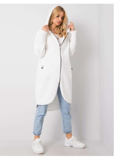 Biela predĺžená mikina
