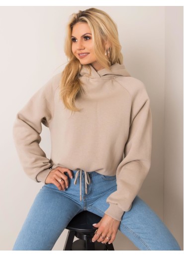 Béžovo hnedá mikina s kapucňou