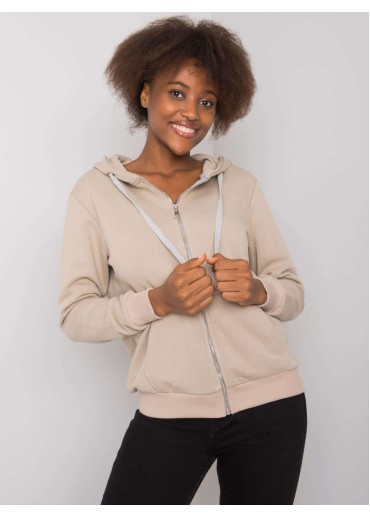 Béžovo hnedá basic mikina