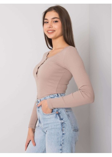 Béžovo hnedé tričko s dlhým rukávom