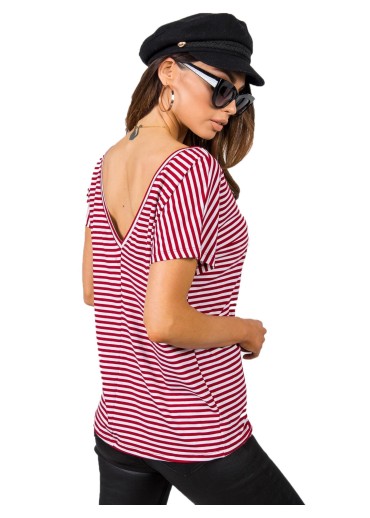 Bordovo červené pruhované tričko