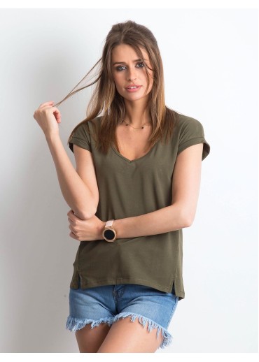 Khaki zelené basic tričko