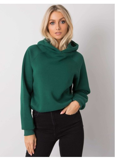 Tmavozelená mikina s kapucňou