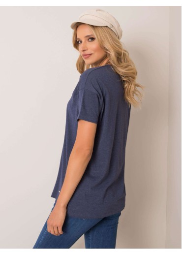 Tmavomodré bavlnené tričko