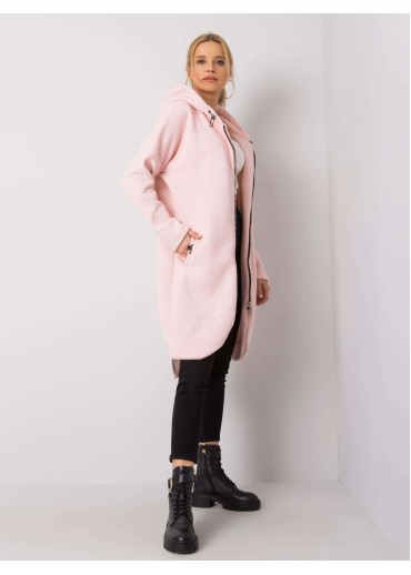 Púdrovo ružová predĺžená mikina