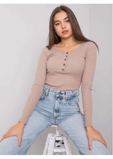 Béžovo hnedé tričko s dlhým rukávom