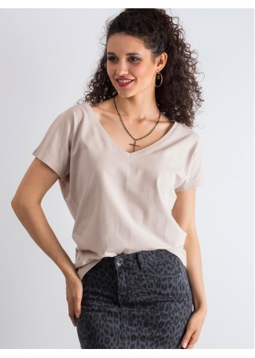 Béžovo hnedé basic tričko
