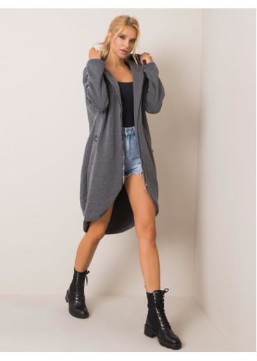 Tmavosivá predĺžená mikina