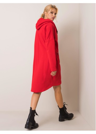 Červená predĺžená mikina