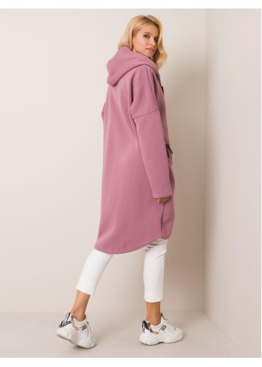 Tmavopúdrovo ružová predĺžená mikina