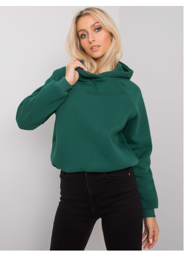 Tmavozelená mikina s kapucňou