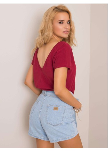 Bordovo červené tričko s potlačou