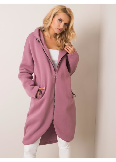 Tmavopúdrovo ružová predĺžená mikina