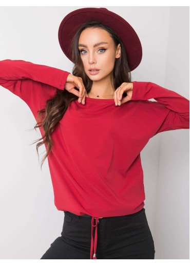 Bordovo červené tričko s dlhým rukávom