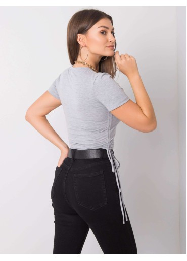 Sivé crop top tričko