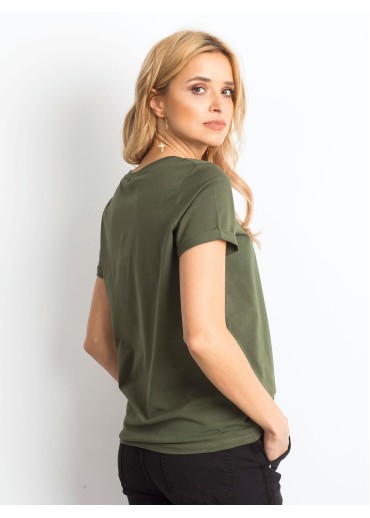 Khaki zelené basic tričko