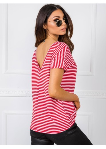 Červené pruhované tričko