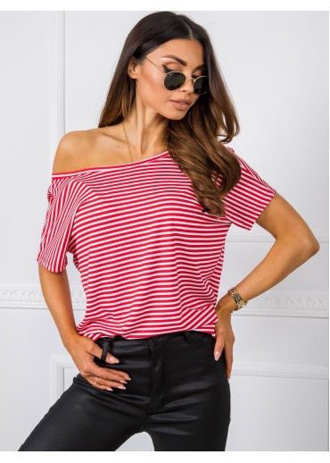 Červené pruhované tričko